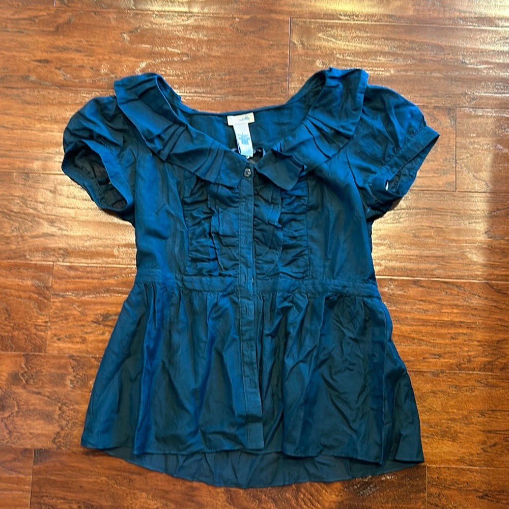 NWT Odille Button Down Blouse silk cotton 4